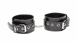 Kinky Black Leather Ankle cuffs