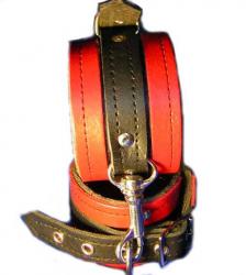 Red and Black Leather Slave Wrist Cuffs