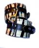 Wrist Cuff Slave Set Zebra Fur Pattern